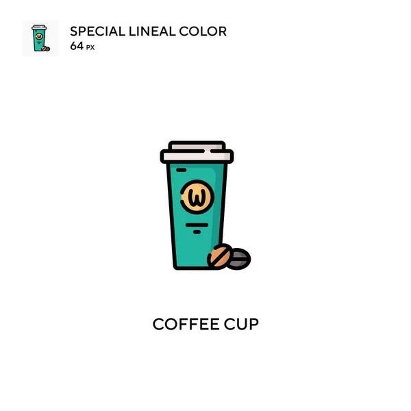 Taza Café Icono Especial Vector Color Lineal Iconos Taza Café — Archivo Imágenes Vectoriales