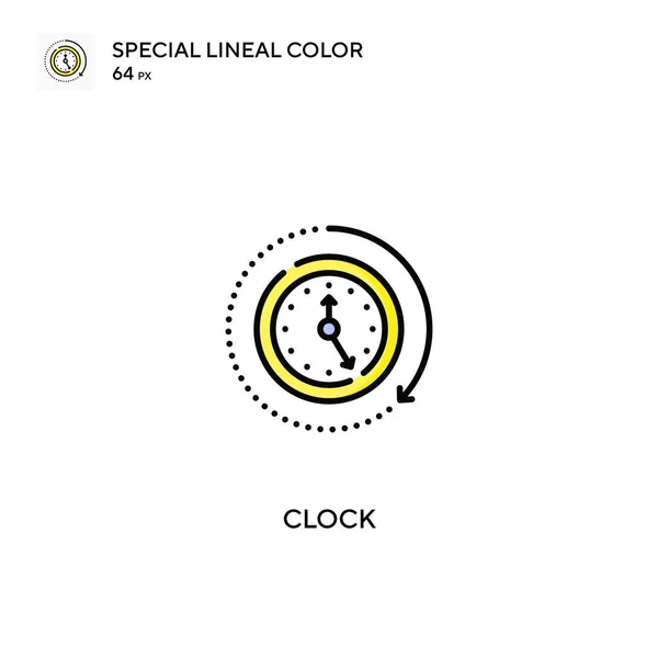 Clock Special Lineal Color Vector Icon Clock Icons Your Business — Stock Vector
