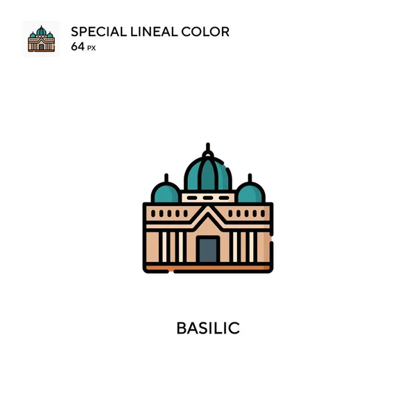 Basilic Specjalna Ikona Wektora Koloru Linii Ikony Bazylii Dla Twojego — Wektor stockowy