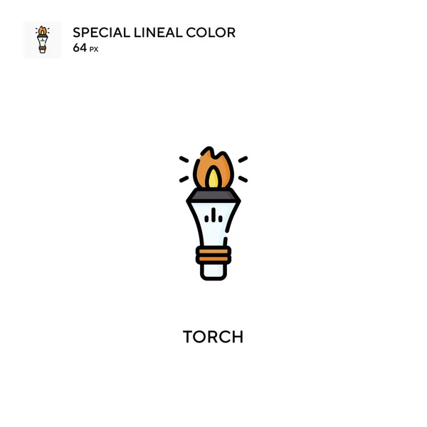 Antorcha Icono Vector Color Lineal Especial Iconos Antorcha Para Proyecto — Vector de stock