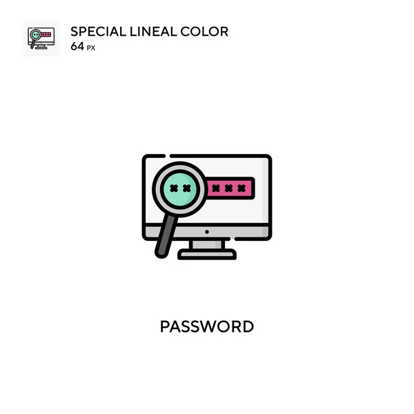 Mot Passe Icône Vectorielle Couleur Linéaire Spéciale Icônes Mot Passe — Image vectorielle