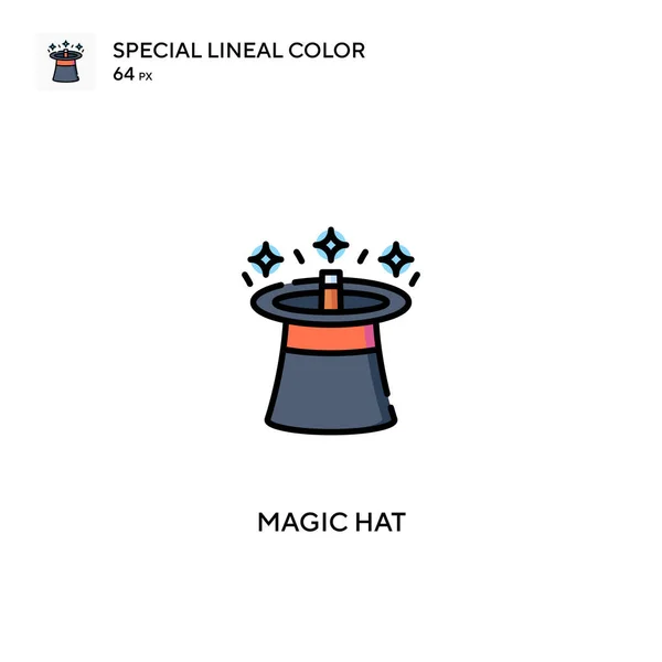 Cappello Magico Speciale Icona Vettoriale Colori Lineari Cappello Magico Icone — Vettoriale Stock