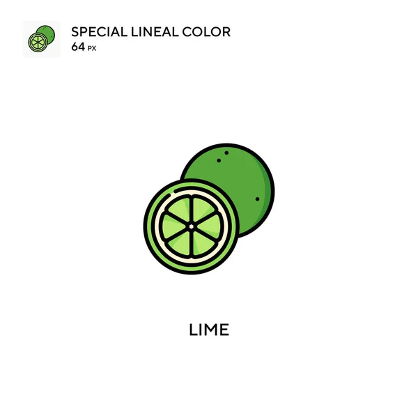 Lime Ícone Vetorial Cores Linear Especial Ícones Limão Para Seu — Vetor de Stock