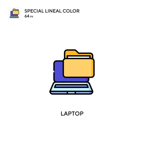 Laptop Speciale Lijnkleur Vector Icoon Laptop Iconen Voor Business Project — Stockvector