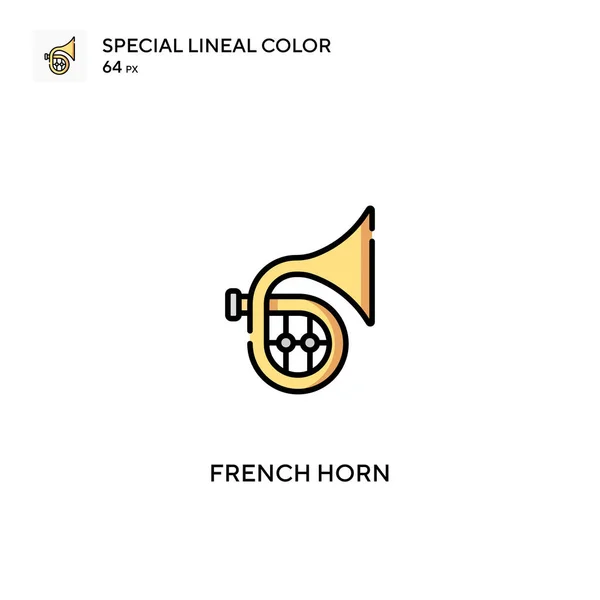 Cuerno Francés Icono Especial Vector Color Lineal Iconos Cuerno Francés — Vector de stock