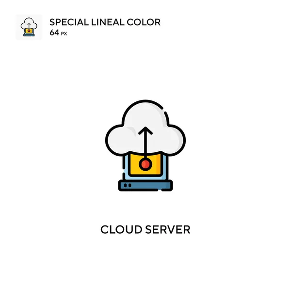 Servidor Cloud Icono Especial Vector Color Lineal Iconos Servidor Nube — Vector de stock