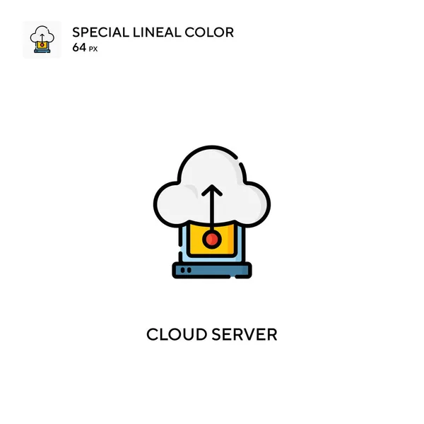 Cloud Server Specjalna Ikona Wektora Kolorów Liniowych Ikony Serwera Chmury — Wektor stockowy