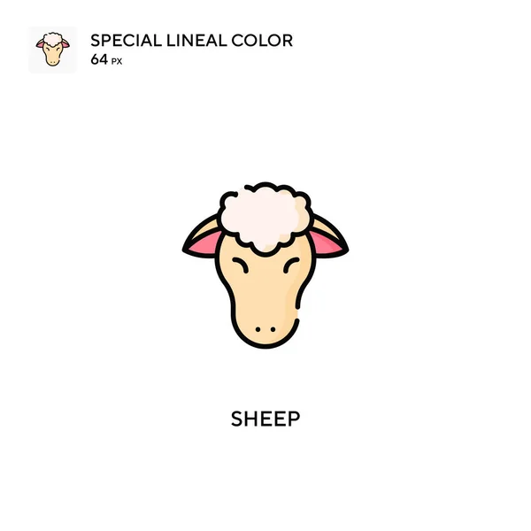 Schapen Speciale Lijnkleur Vector Pictogram Schapen Pictogrammen Voor Business Project — Stockvector