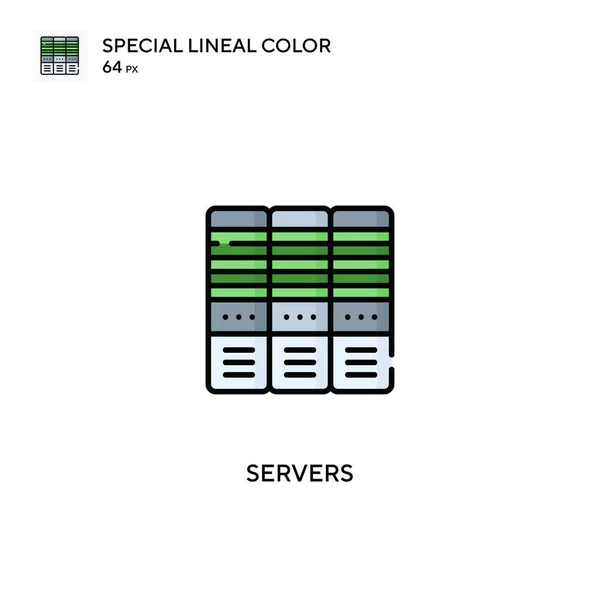 Serveurs Icône Vectorielle Couleur Linéaire Spéciale Serveurs Icônes Pour Votre — Image vectorielle