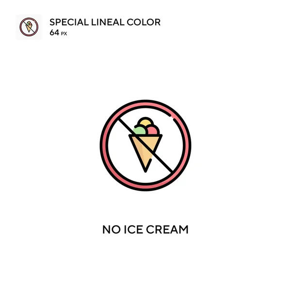 Sin Helado Icono Especial Vector Color Lineal Hay Iconos Helado — Vector de stock