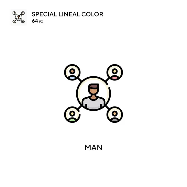 Man Special Lineal Color Vector Icon Man Icons Your Business — Stock Vector