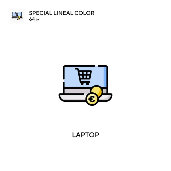 Laptop Icono Especial Vector Color Lineal Iconos Ordenador Portátil Para — Vector de stock