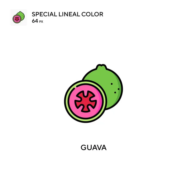 Guava Icono Especial Vector Color Lineal Iconos Guayaba Para Proyecto — Vector de stock