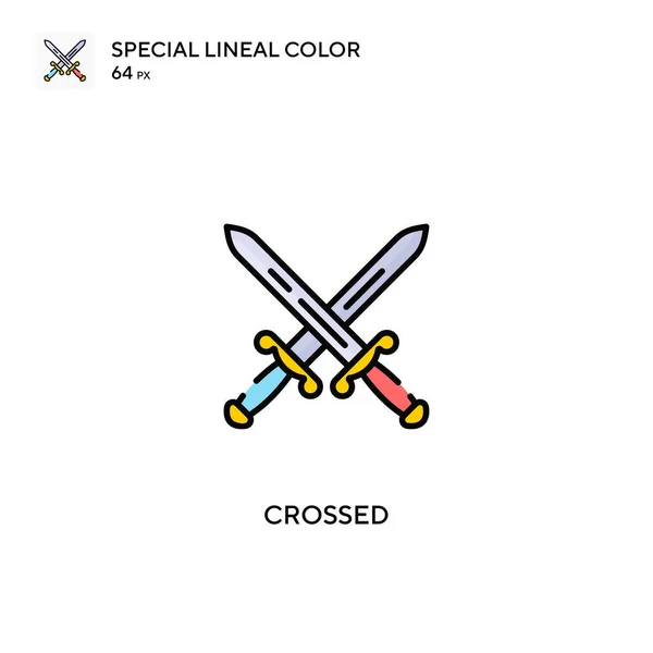 Gekreuzt Spezielles Lineares Farbvektorsymbol Gekreuzte Symbole Für Ihr Geschäftsprojekt — Stockvektor