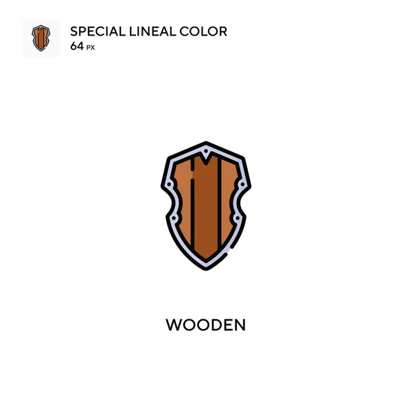 Деревянный Специальный Цветовой Векторный Значок Деревянные Иконки Вашего Бизнес Проекта — стоковый вектор