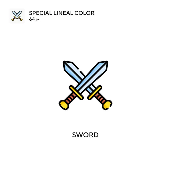 Schwert Spezielles Lineares Farbvektorsymbol Schwertsymbole Für Ihr Geschäftsprojekt — Stockvektor