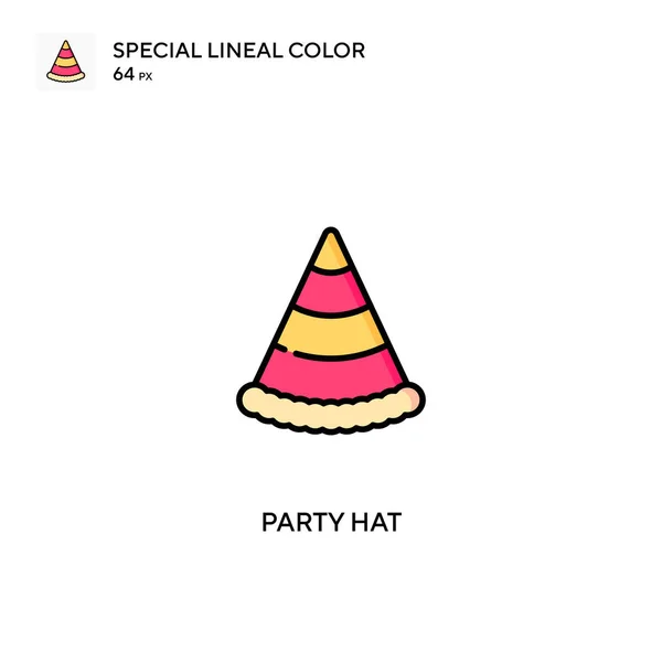 Partyhut Spezielles Lineares Farbvektorsymbol Partyhut Symbole Für Ihr Geschäftsprojekt — Stockvektor