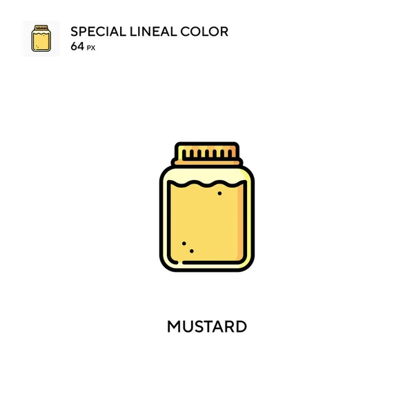 Mostaza Icono Especial Vector Color Lineal Iconos Mostaza Para Proyecto — Vector de stock