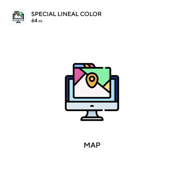 映射特殊线形彩色矢量图标 为您的商业项目映射图标 — 图库矢量图片