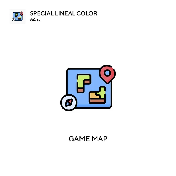 Mapa Del Juego Icono Especial Vector Color Lineal Iconos Mapa — Archivo Imágenes Vectoriales