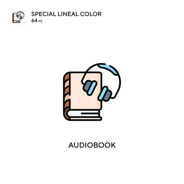 Audiobook Özel Doğrusal Renk Vektörü Simgesi Projeniz Için Audiobook Simgeleri — Stok Vektör