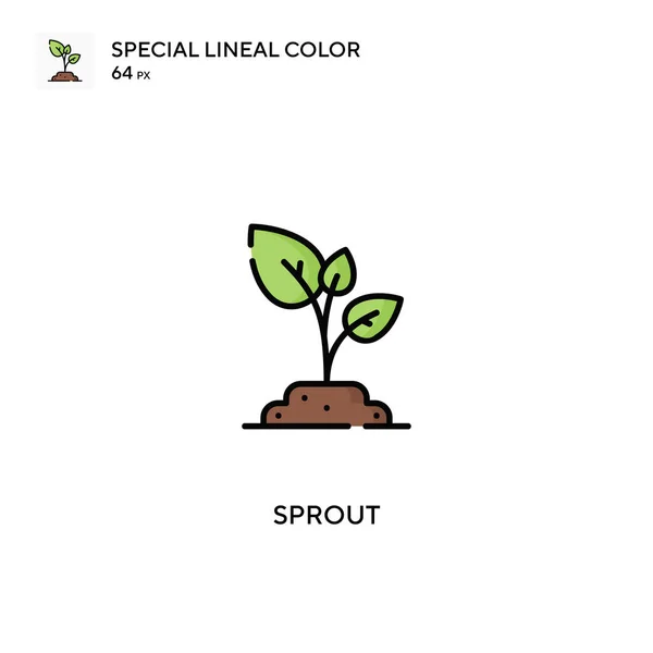Sprout Spezielles Lineares Farbvektorsymbol Sprossen Symbole Für Ihr Geschäftsprojekt — Stockvektor