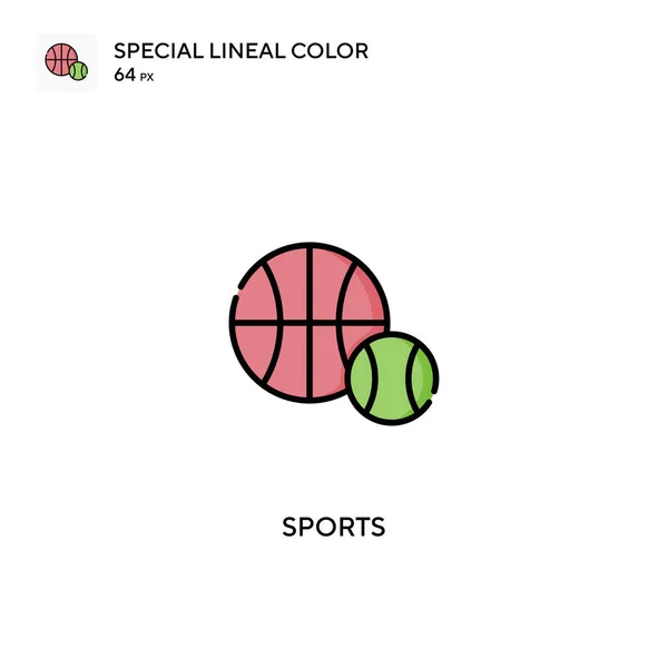 Sport Special Linjal Färg Vektor Ikon Idrottsikoner För Ditt Affärsprojekt — Stock vektor