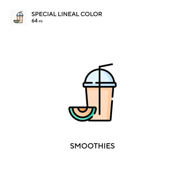 Smoothies Ícone Vetorial Cor Linear Especial Smoothies Ícones Para Seu — Vetor de Stock