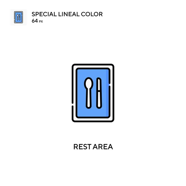 Zona Descanso Icono Especial Vector Color Lineal Iconos Área Descanso — Vector de stock