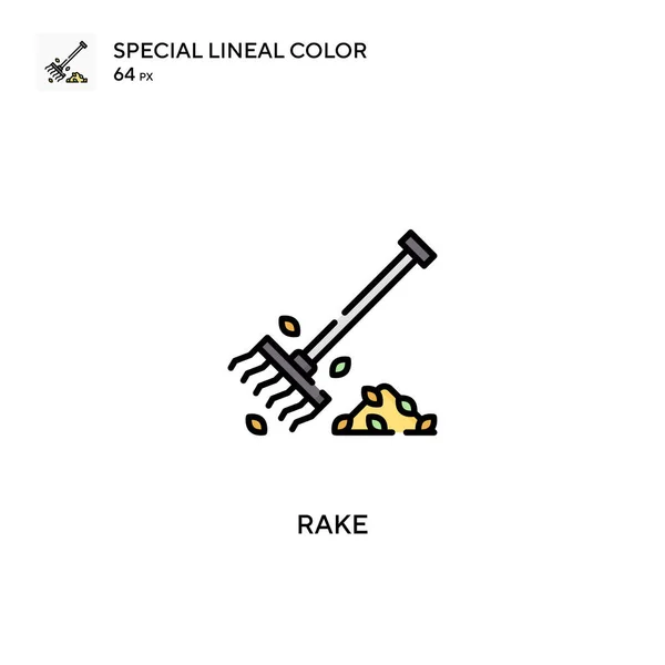 Rake Special Line Color Vector Icon Значки Рейками Вашего Бизнес — стоковый вектор