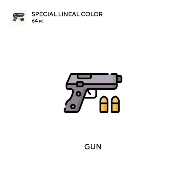 Pistola Especial Icono Vector Color Lineal Iconos Armas Para Proyecto — Vector de stock