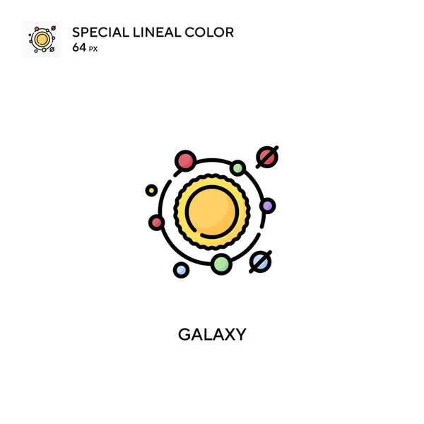 Galaxy Special Lineáris Szín Vektor Ikon Galaxy Ikonok Üzleti Projekt — Stock Vector