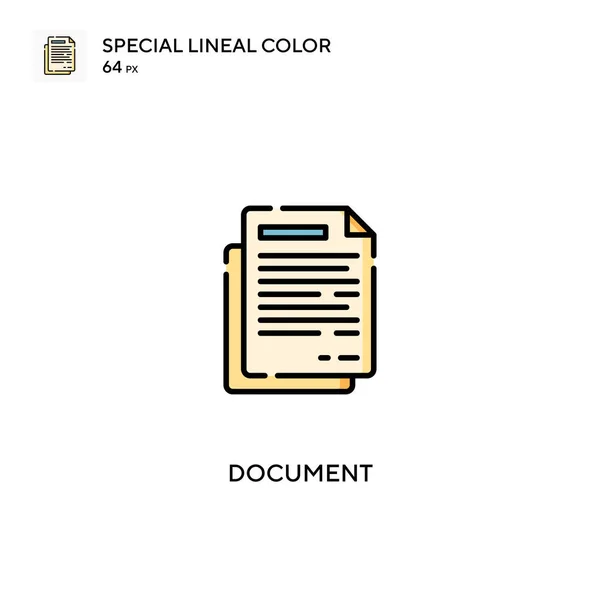 Documento Icono Especial Vector Color Lineal Documente Iconos Para Proyecto — Vector de stock