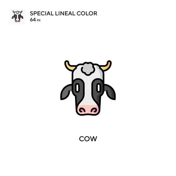 Cow Special Lineal Color Vector Icon 비즈니스 프로젝트에 아이콘 — 스톡 벡터