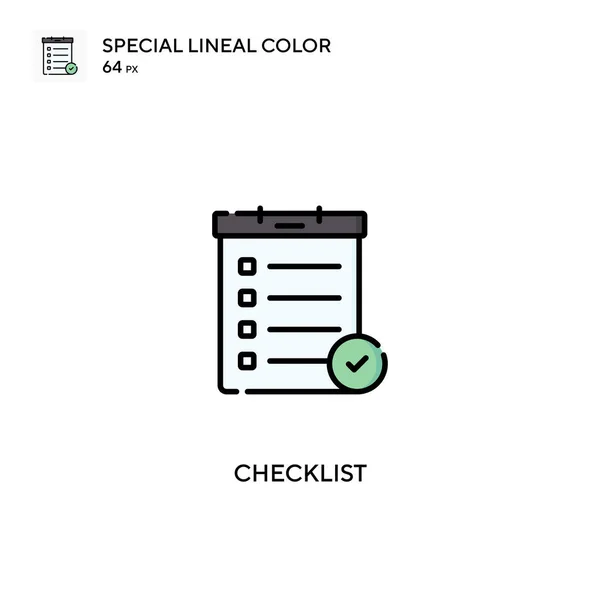 Lista Kontrolna Specjalna Ikona Wektora Koloru Liniowego Ikony Listy Kontrolnej — Wektor stockowy