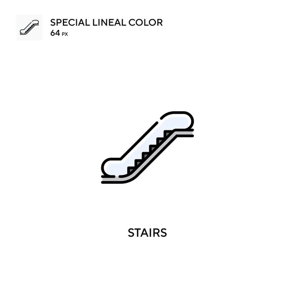 Stairs Special Lineal Color Vector Icon Stairs Icons Your Business — Stock Vector