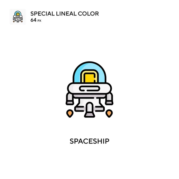 Nave Espacial Icono Especial Vector Color Lineal Iconos Naves Espaciales — Archivo Imágenes Vectoriales