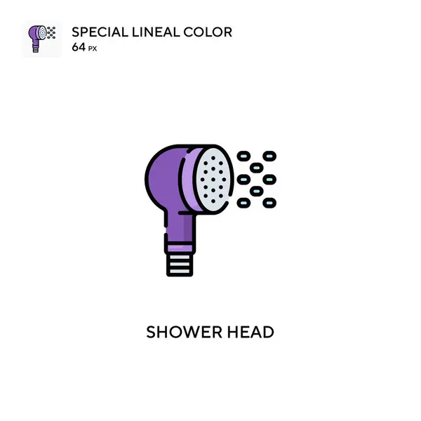 Głowica Prysznicowa Specjalna Ikona Wektora Koloru Liniowego Ikony Głowic Prysznicowych — Wektor stockowy