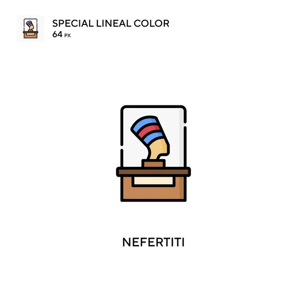 Nefertiti Icono Especial Vector Color Lineal Iconos Nefertiti Para Proyecto — Vector de stock