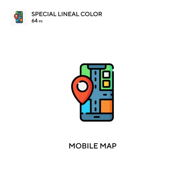 Mapa Móvil Icono Especial Vector Color Lineal Iconos Mapas Móviles — Archivo Imágenes Vectoriales