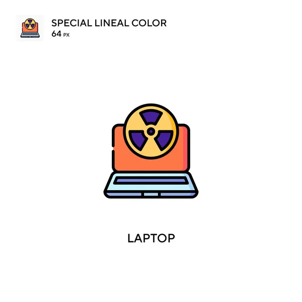 Laptop Special Linjal Färg Vektor Ikon Laptop Ikoner För Ditt — Stock vektor
