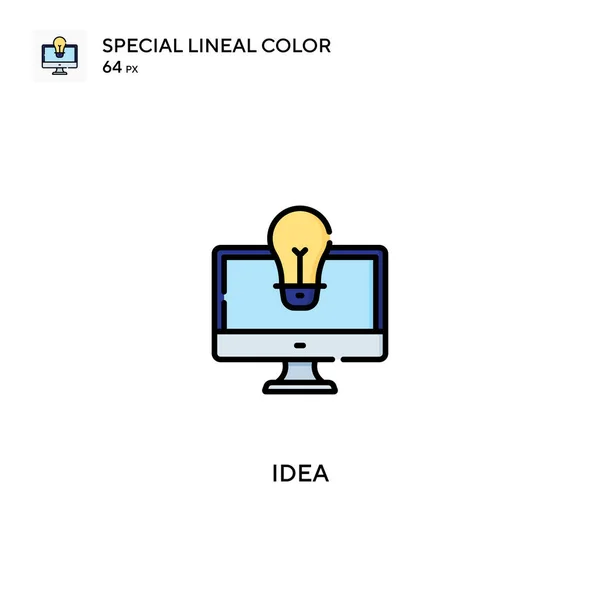 Idea Icône Vectorielle Couleur Linéaire Spéciale Icônes Idées Pour Votre — Image vectorielle