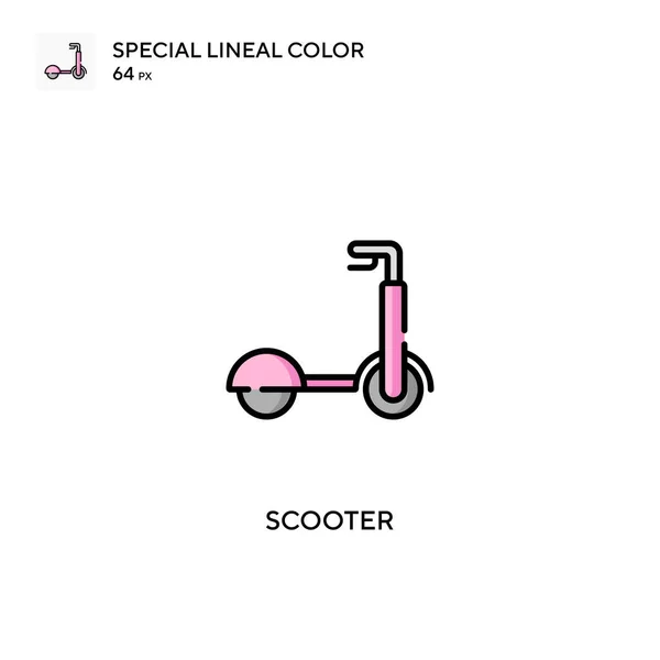 Scooter Speciale Lijnkleur Vector Pictogram Scooter Pictogrammen Voor Business Project — Stockvector