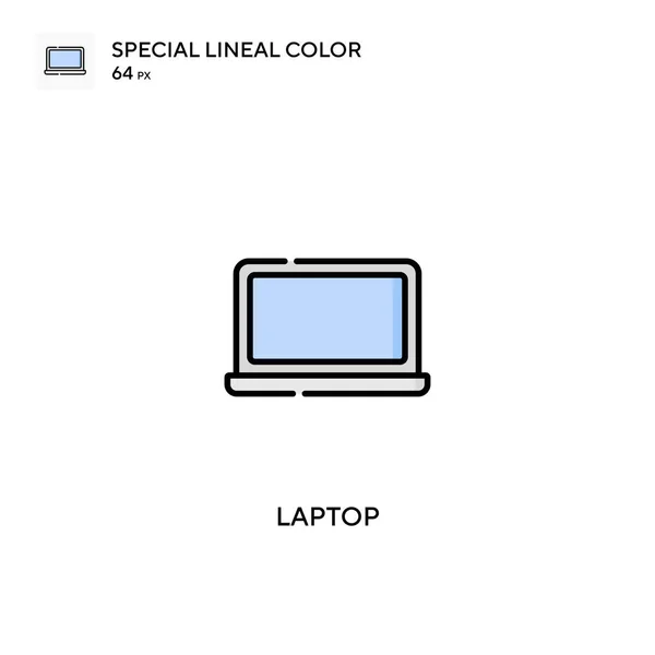 Laptop Különleges Lineáris Szín Vektor Ikon Laptop Ikonok Üzleti Projektjéhez — Stock Vector