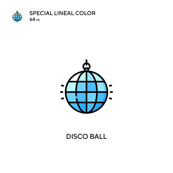 Sfera Discografica Speciale Icona Vettoriale Colori Lineari Icone Disco Ball — Vettoriale Stock