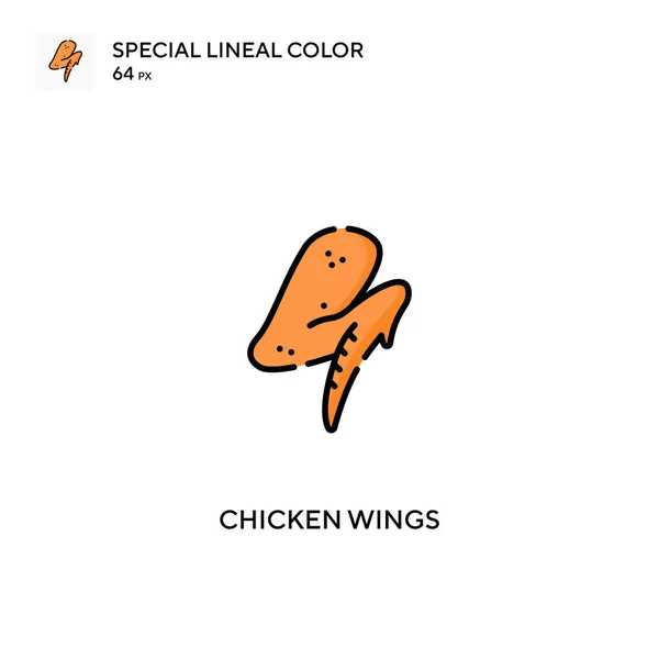 Chicken Wings Special Lineal Color Vector Icon Chicken Wings Icons — Stock Vector