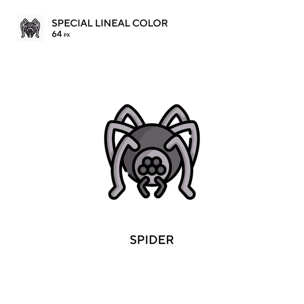 Örümcek Özel Çizgisel Renk Vektörü Simgesi Projeniz Için Örümcek Simgeleri — Stok Vektör