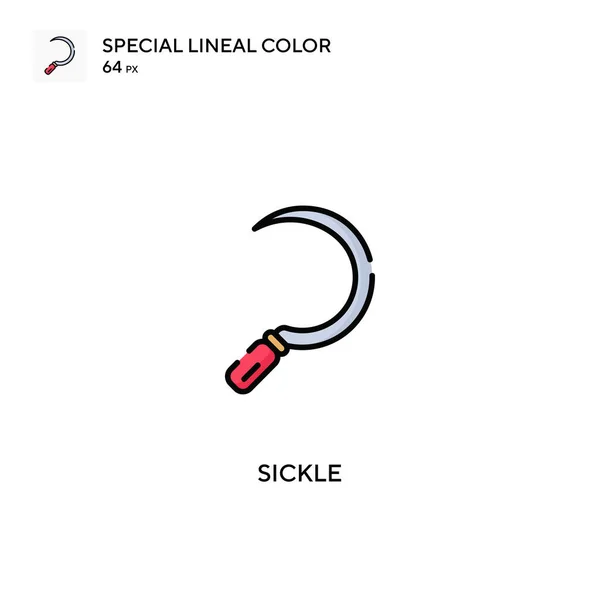 Sickle Speciale Lijnkleur Vector Pictogram Sikkelpictogrammen Voor Bedrijfsproject — Stockvector