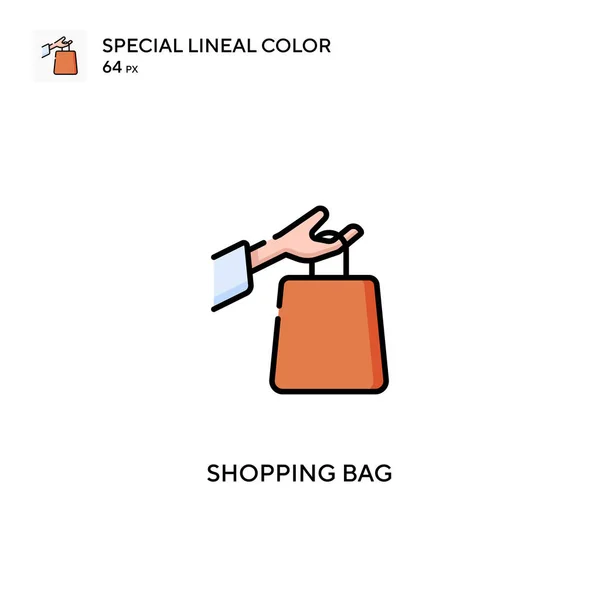 Boodschappentas Speciale Lineal Color Vector Icon Shopping Bag Iconen Voor — Stockvector