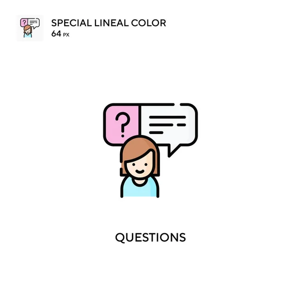 Preguntas Icono Especial Vector Color Lineal Preguntas Iconos Para Proyecto — Vector de stock